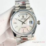 Swiss Rolex new Day-Date Baguette Diamond White MOP Dial 36mm Men's Watches